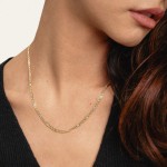 Goldkette als Fantasiekette in Bicolor Gelbgold / Weißgold 585 / 14K, 55 cm lang, 3,5 mm breit, Gewicht ca. 5.5 g.