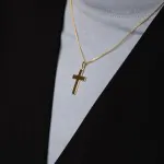 Anhänger Kreuz glanz , Gelbgold 333 / 8K, Höhe 24 mm, Gewicht ca. 0,85 g
