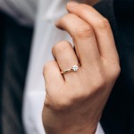 0,50 Karat Diamant Ring mit GIA Zertifikat, Rotgold 585 / 14K, Breite 1,7 mm,Weite 56 mm, Gewicht ca. 2.7 g.