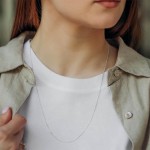 Goldkette als Venezianerkette in Weißgold 585 / 14K, 45 cm lang, 0,6 mm breit, Gewicht ca. 1.2 g.