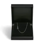 Goldkette als Ankerkette rund in Weißgold 333 / 8K, 36 cm lang, 1,1 mm breit, Gewicht ca. 1.4 g.