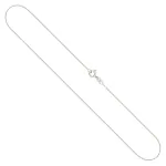 Goldkette als Ankerkette flach in Weißgold 375 / 9K, 42 cm lang, 0,8 mm breit, Gewicht ca. 0.8 g.