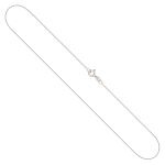 Goldkette als Ankerkette flach in Weißgold 375 / 9K, 45 cm lang, 0,8 mm breit, Gewicht ca. 0.9 g.