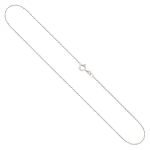 Goldkette als Ankerkette diamantiert in Weißgold 375 / 9K, 38 cm lang, 1,3 mm breit, Gewicht ca. 2.3 g.