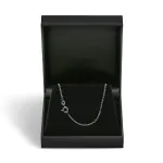 Goldkette als Ankerkette diamantiert in Weißgold 585 / 14K, 42 cm lang, 1,7 mm breit, Gewicht ca. 4.5 g.