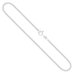 Goldkette als Panzerkette flach in Weißgold 333 / 8K, 85 cm lang, 2,1 mm breit, Gewicht ca. 10.9 g.