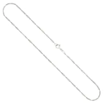 Goldkette als Singapurkette in Weißgold 585 / 14K, 80 cm lang, 1,4 mm breit, Gewicht ca. 3.4 g.