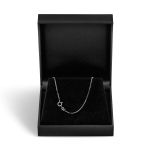 Goldkette als Venezianerkette in Weißgold 585 / 14K, 38 cm lang, 0,9 mm breit, Gewicht ca. 2.7 g.