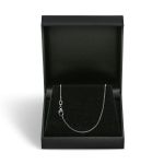 Goldkette als Ankerkette rund Weißgold 750 / 18K, 45 cm lang, 1,1 mm breit, Gewicht ca. 2.5 g.
