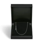 Goldkette als Ankerkette rund Weißgold 375 / 9K, 45 cm lang, 1,1 mm breit, Gewicht ca. 2 g.
