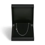 Goldkette als Ankerkette rund in Weißgold 375 / 9K, 40 cm lang, 1,5 mm breit, Gewicht ca. 2.7 g.