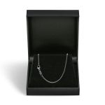 Goldkette als Ankerkette rund Weißgold 750 / 18K, 45 cm lang, 1,5 mm breit, Gewicht ca. 3.7 g.