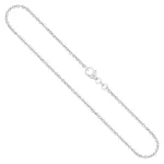 Goldkette als Ankerkette rund Weißgold 750 / 18K, 55 cm lang, 2 mm breit, Gewicht ca. 7.9 g.