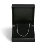 Goldkette als Ankerkette rund Weißgold 750 / 18K, 55 cm lang, 2 mm breit, Gewicht ca. 7.9 g.