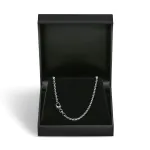 Goldkette als Ankerkette rund Weißgold 585 / 14K, 50 cm lang, 2,4 mm breit, Gewicht ca. 9.3 g.