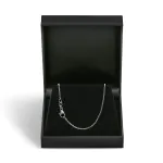 Goldkette als Ankerkette diamantiert in Weißgold 750 / 18K, 45 cm lang, 1,3 mm breit, Gewicht ca. 3.4 g.