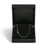 Goldkette als Ankerkette diamantiert in Weißgold 585 / 14K, 42 cm lang, 1,3 mm breit, Gewicht ca. 2.8 g.