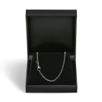 Goldkette als Ankerkette diamantiert in Weißgold 750 / 18K, 40 cm lang, 1,7 mm breit, Gewicht ca. 5 g.