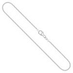 Goldkette als Panzerkette flach Weißgold 750 / 18K, 38 cm lang, 1,4 mm breit, Gewicht ca. 3.5 g.