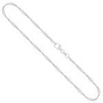 Goldkette als Singapurkette in Weißgold 585 / 14K, 45 cm lang, 2,2 mm breit, Gewicht ca. 4.1 g.