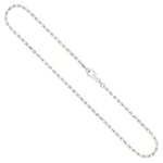 Goldkette als Ankerkette diamantiert in Weißgold 333 / 8K, 50 cm lang, 2 mm breit, Gewicht ca. 10 g.