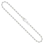 Goldkette als Ankerkette diamantiert in Weißgold 585 / 14K, 80 cm lang, 2,5 mm breit, Gewicht ca. 29.3 g.