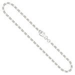 Goldkette als Ankerkette diamantiert in Weißgold 750 / 18K, 50 cm lang, 2,5 mm breit, Gewicht ca. 20.8 g.