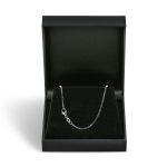 Goldkette als Venezianerkette in Weißgold 750 / 18K, 42 cm lang, 1,2 mm breit, Gewicht ca. 5.1 g.
