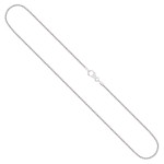 Goldkette als Zopfkette in Weißgold 585 / 14K, 50 cm lang, 1,3 mm breit, Gewicht ca. 3.5 g.