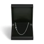 Goldkette als Zopfkette in Weißgold 585 / 14K, 45 cm lang, 2,1 mm breit, Gewicht ca. 8.4 g.