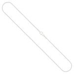 Goldkette als Tondakette in Weißgold 375 / 9K, 42 cm lang, 1 mm breit, Gewicht ca. 3.4 g.