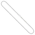 Goldkette als Venezianerkette rund geschlagen in Weißgold 750 / 18K, 36 cm lang, 2 mm breit, Gewicht ca. 9.3 g.