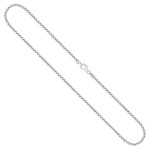 Goldkette als Venezianerkette rund geschlagen in Weißgold 585 / 14K, 38 cm lang, 2 mm breit, Gewicht ca. 9 g.