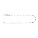 Armband als Ankerkette diamantiert in Weißgold 585 / 14K, 18 cm lang, 2 mm breit, Gewicht ca. 4.8 g.