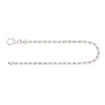 Armband als Ankerkette diamantiert in Weißgold 585 / 14K, 18,5 cm lang, 2 mm breit, Gewicht ca. 4.9 g..