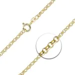 Armband als Erbskette in Gelbgold 585 / 14K, 17.5 cm lang, 2,5 mm breit, Gewicht ca. 3.1 g.