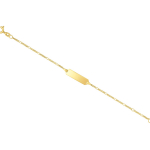 Armband mit Gravurplatte Figarokette diamantiert Gelbgold