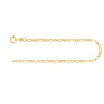 Armband als Figarokette diamantiert in Gelbgold 585 / 14 K, 18,5 cm lang, 2,2mm breit, Gewicht ca. 2.2 g.