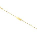 Armband als Panzerkette flach in Gelbgold 375 / 9K, 14 cm lang, 1.4 mm breit, Gewicht ca. 1.4 g.