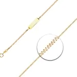 Armband als Panzerkette flach in Gelbgold 375 / 9K, 14 cm lang, 1,7 mm breit, Gewicht ca. 1.5 g.