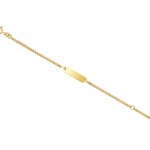 Armband als Panzerkette flach in Gelbgold 375 / 9K, 14 cm lang, 2,1 mm breit, Gewicht ca. 2.3 g.