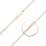 Armband als Panzerkette flach in Gelbgold 375 / 9K, 14 cm lang, 1.4 mm breit, Gewicht ca. 1.4 g.