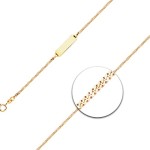 Armband als Panzerkette flach in Gelbgold 375 / 9K, 14 cm lang, 2,1 mm breit, Gewicht ca. 2.3 g.