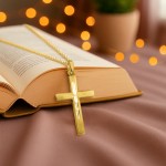 Anhänger Kreuz seidenmatt, Gelbgold 585 / 14K, Höhe 28.5 mm, Breite 14.2 mm, Gewicht ca. 0.71 g