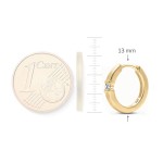 0.06 Karat Diamant Creolen, Gelbgold 585 / 14K, Außendurchmesser 13 mm, Breite 2.3 mm, Gewicht ca. 2.05 g