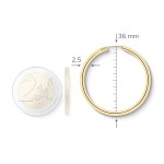 Ohrringe, Creolen, Gelbgold 333 / 8K, Außendurchmesser 40 mm, Breite 2.5 mm, Gewicht ca. 1.8 g