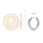 0,06 Karat Diamant Creolen, Weißgold 750 / 18 Karat, Außendurchmesser 13 mm, Breite 2.3 mm, Gewicht ca. 2.9 g.