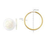 EDELIND Ohrringe, Creolen, Gelbgold 585 / 14K, Außendurchmesser 40 mm, Breite 2 mm, Gewicht ca. 1.6 g