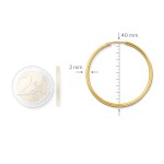 EDELIND Ohrringe, Creolen, Gelbgold 585 / 14K, Außendurchmesser 40 mm, Breite 2 mm, Gewicht ca. 1.6 g