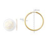 Ohrringe, Creolen, Gelbgold 750 / 18K, Außendurchmesser 40 mm, Breite 2 mm, Gewicht ca. 1.8 g